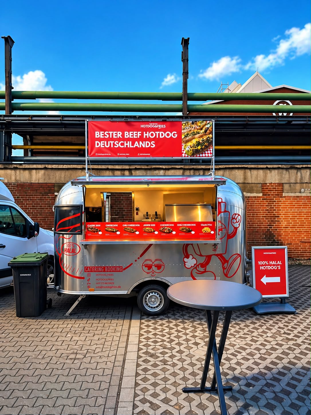 Unser silberner Airstream Food Truck